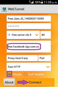 Facíl conexión Tigo con host 2017